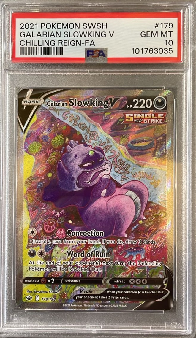 2021 Pokémon Sword & Shield Galarian Slowking V Chilling Reign FA #179 GEM MT PSA 10